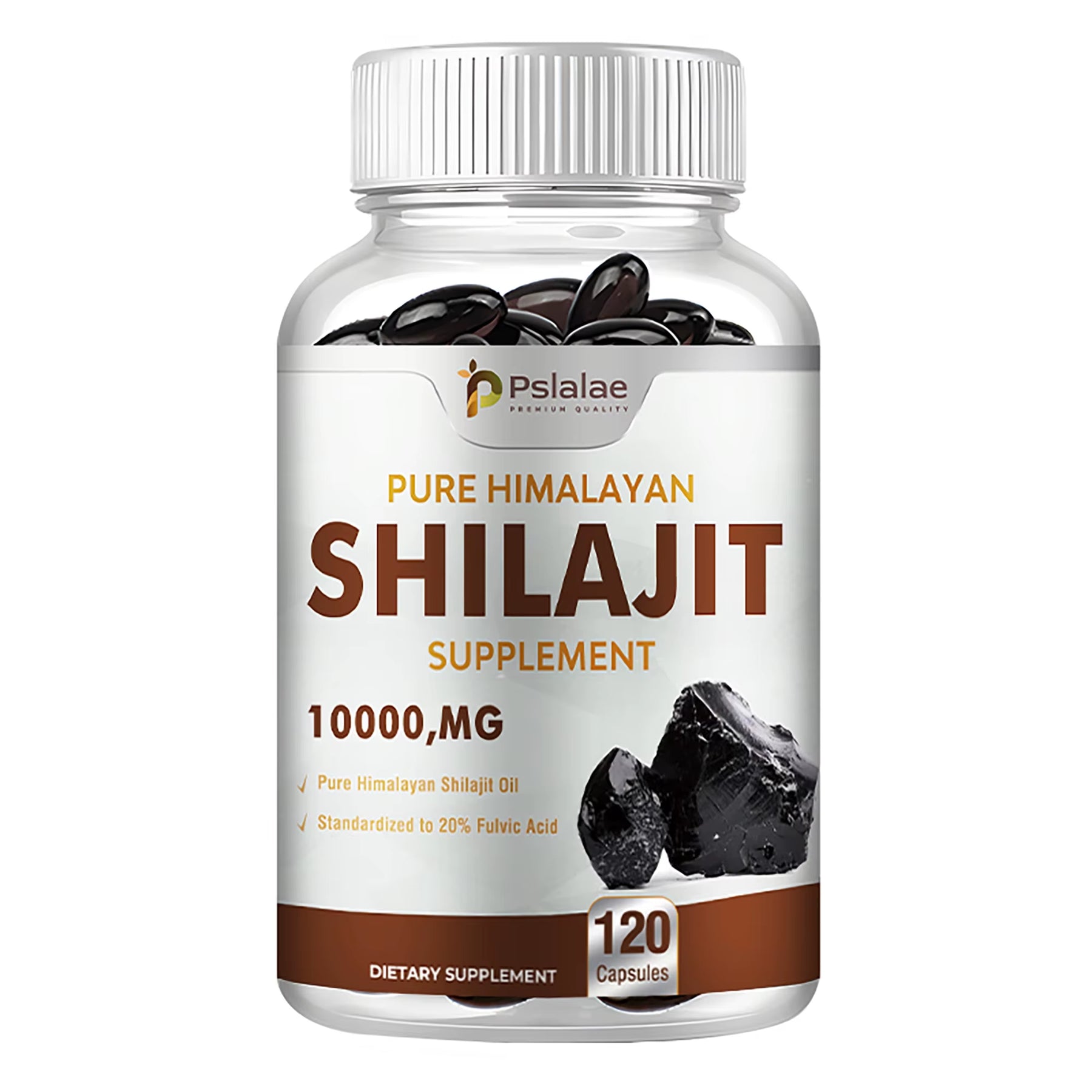 Shilajit Supplements - Enhance Nutrient Absorption and Promote Detoxification, Relieve Stress - 120 Capsules