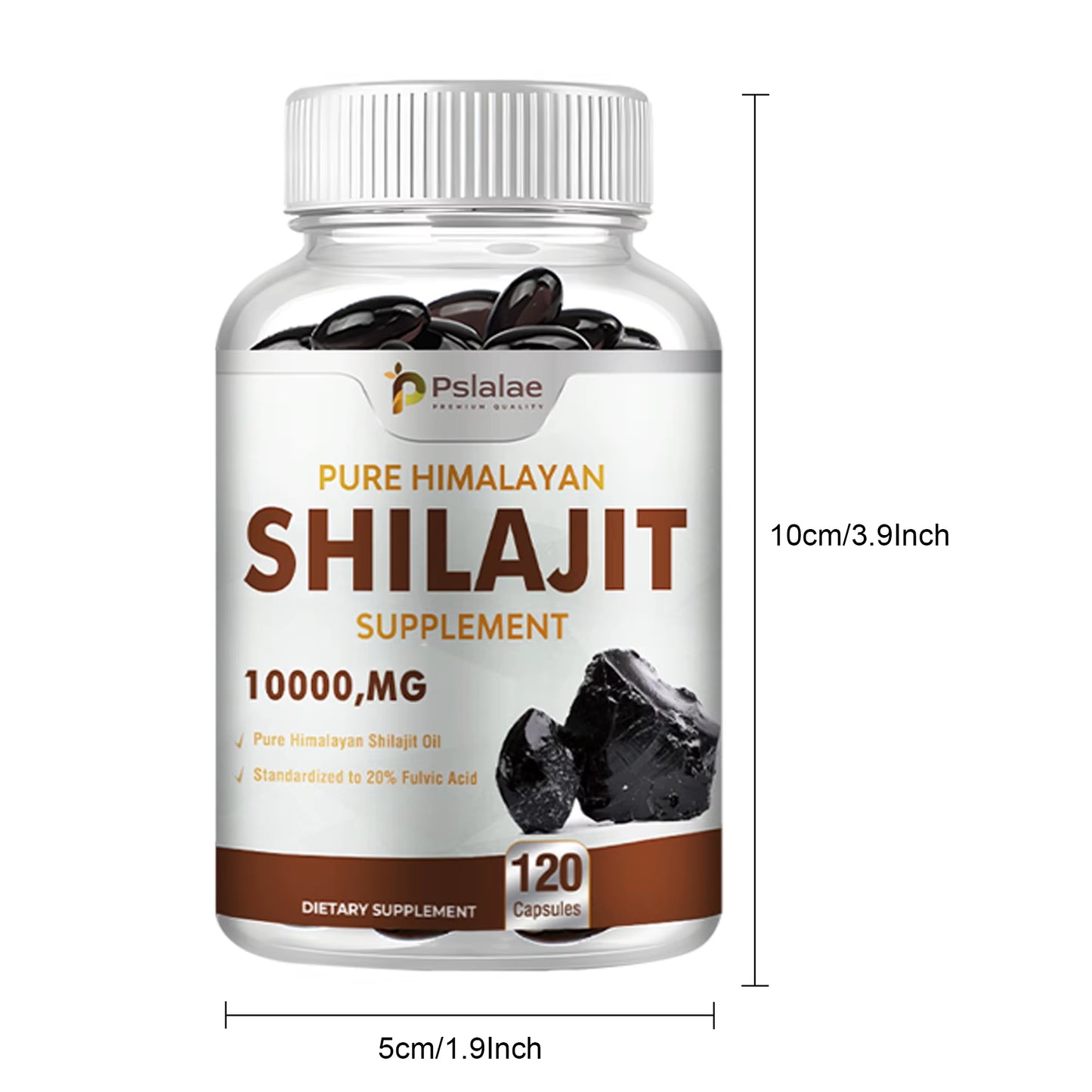 Shilajit Supplements - Enhance Nutrient Absorption and Promote Detoxification, Relieve Stress - 120 Capsules