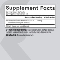 Astaxanthin - Promotes Eye, Joint, Skin and Heart Health, Improves Concentration and Memory,Antioxidant - 120 Capsules